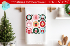 Christmas postage stamp Kitchen Towel Sublimation Product Image 1