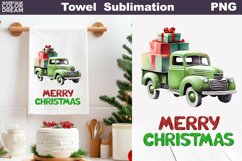 Farm Truck Kitchen Towel | Merry Christmas Tea Towel Product Image 1