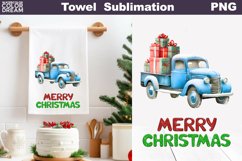 Farm Truck Kitchen Towel | Merry Christmas Tea Towel Product Image 1