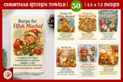 Christmas Kitchen Towels Sublimation Bundle, Holiday Recipe Product Image 1