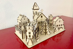 Christmas town - laser cut file, Glowforge pattern SVG DXF Product Image 2