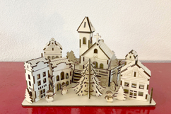Christmas town - laser cut file, Glowforge pattern SVG DXF Product Image 4