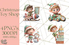 Santa’s Secret Workshop Clipart PNG, Christmas Png Product Image 1