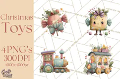 Christmas Toys Clipart PNG, Festive Mini Holiday Decorations Product Image 1