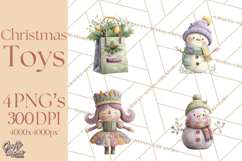 Christmas Toys Clipart PNG, Festive Mini Holiday Decorations Product Image 1