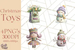 Christmas Toys Clipart PNG, Festive Mini Holiday Decorations Product Image 1