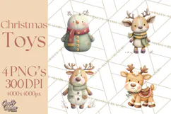 Christmas Toys Clipart PNG, Festive Mini Holiday Decorations Product Image 1