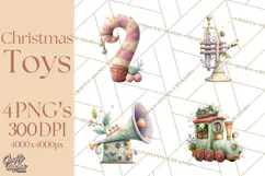 Christmas Toys Clipart PNG, Festive Mini Holiday Decorations Product Image 1