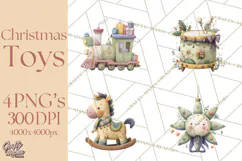 Christmas Toys Clipart PNG, Festive Mini Holiday Decorations Product Image 1