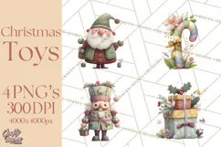 Christmas Toys Clipart PNG, Festive Mini Holiday Decorations Product Image 1