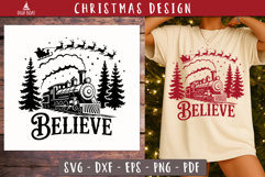 Christmas Train Believe SVG