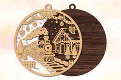 Christmas Train Ornament Laser Cut Product Image 2