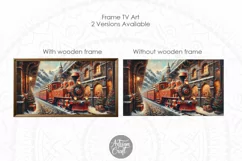 Christmas train TV art, Christmas Frame TV art vintage train Product Image 2