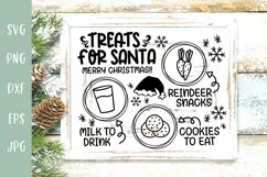 Treats For Santa Tray SVG - Milk and Cookies Tray for Santa Product Image 1