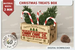3D Christmas Treats Box Laser Cut. 3D Favor Box SVG Product Image 1