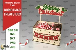 Christmas Treats Box Laser Cut. Christmas Favor Box SVG Product Image 1