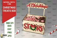 Christmas Treats Box Laser Cut. Christmas Favor Box SVG Product Image 1