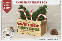 3D Christmas Treats Box Laser Cut. 3D Favor Box SVG Product Image 1