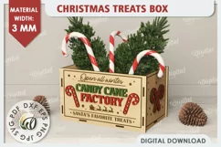 3D Christmas Treats Box Laser Cut. 3D Favor Box SVG Product Image 1