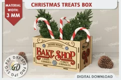 3D Christmas Treats Box Laser Cut. 3D Favor Box SVG Product Image 1