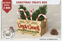 3D Christmas Treats Box Laser Cut. 3D Favor Box SVG Product Image 1