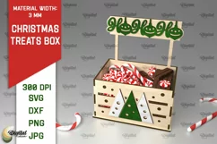 Christmas Treats Box Laser Cut. Christmas Favor Box SVG Product Image 1