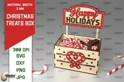 Christmas Treats Box Laser Cut. Christmas Favor Box SVG Product Image 1