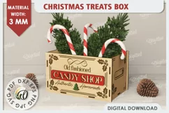 3D Christmas Treats Box Laser Cut. 3D Favor Box SVG Product Image 1