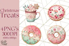 Watercolor Christmas Food PNG, Whimsical Holiday Treats Product Image 1