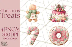 Watercolor Christmas Food PNG, Whimsical Holiday Treats Product Image 1