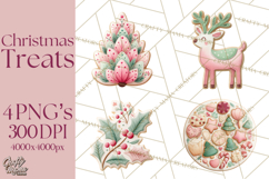 Watercolor Christmas Food PNG, Whimsical Holiday Treats Product Image 1