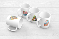 Christmas Cupcakes Clipart Bundle | 10 Holiday Watercolors Product Image 2