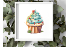 Christmas Cupcakes Clipart Bundle | 10 Holiday Watercolors Product Image 4