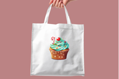 Christmas Cupcakes Clipart Bundle | 10 Holiday Watercolors Product Image 8