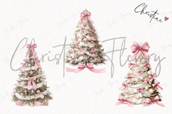 Coquette Christmas Tree Clipart | Pink Christmas PNG Product Image 3