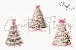 Coquette Christmas Tree Clipart | Pink Christmas PNG Product Image 3