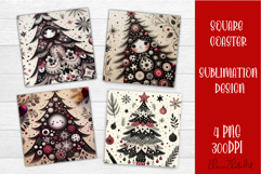 Christmas tree Sublimation Coaster Design Product Image 1