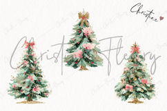 Brush Stroke Christmas Tree Clipart | Preppy Christmas PNG Product Image 3