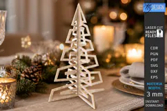 Wooden Christmas Tree Laser Cut | Tabletop Christmas Decor Product Image 1