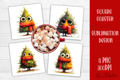 Christmas tree Sublimation Coaster Design Product Image 1