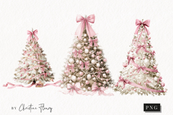 Coquette Christmas Tree Clipart | Pink Christmas PNG Product Image 1