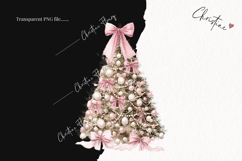 Coquette Christmas Tree Clipart | Pink Christmas PNG Product Image 2