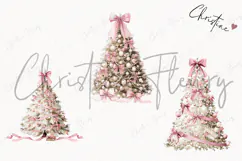 Coquette Christmas Tree Clipart | Pink Christmas PNG Product Image 3