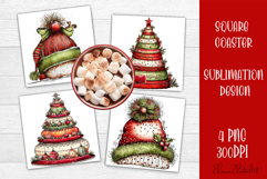 Christmas tree Sublimation Coaster Design Product Image 1