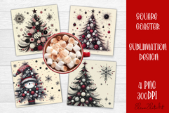 Christmas tree Sublimation Coaster Design Product Image 1