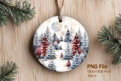 Christmas Tree Ornament Round Circle Decorate Sublimation_2 Product Image 1