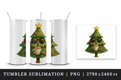 Christmas tree tumbler, mug wrap, clipart sublimation png Product Image 4
