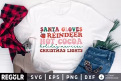 Santa gloves reindeer hot SVG, Retro Christmas SVG Design Product Image 1
