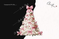 Coquette Christmas Tree Clipart | Pink Christmas PNG Product Image 2