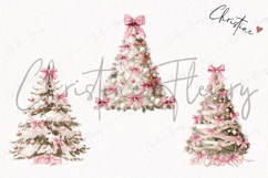 Coquette Christmas Tree Clipart | Pink Christmas PNG Product Image 3